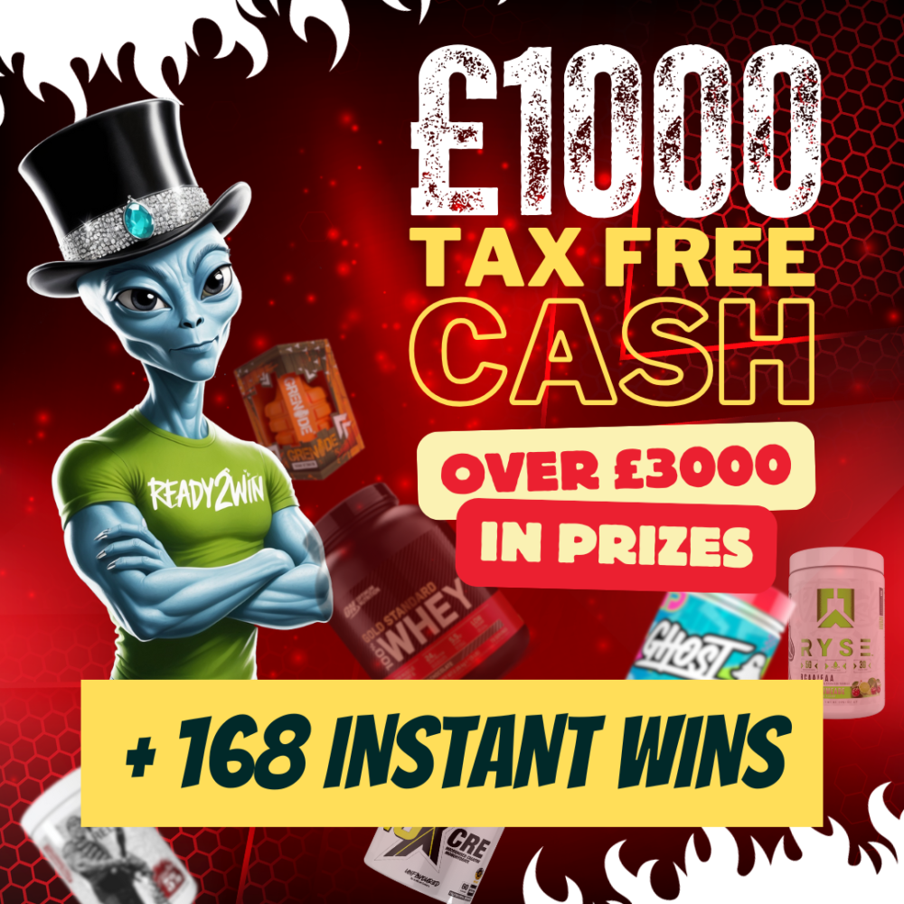 £1000 TAX FREE CASH +168 Instant Wins